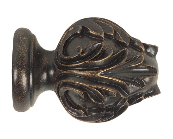 Gould Fern Finial For 2 1 4 Wood Drapery Rod Each