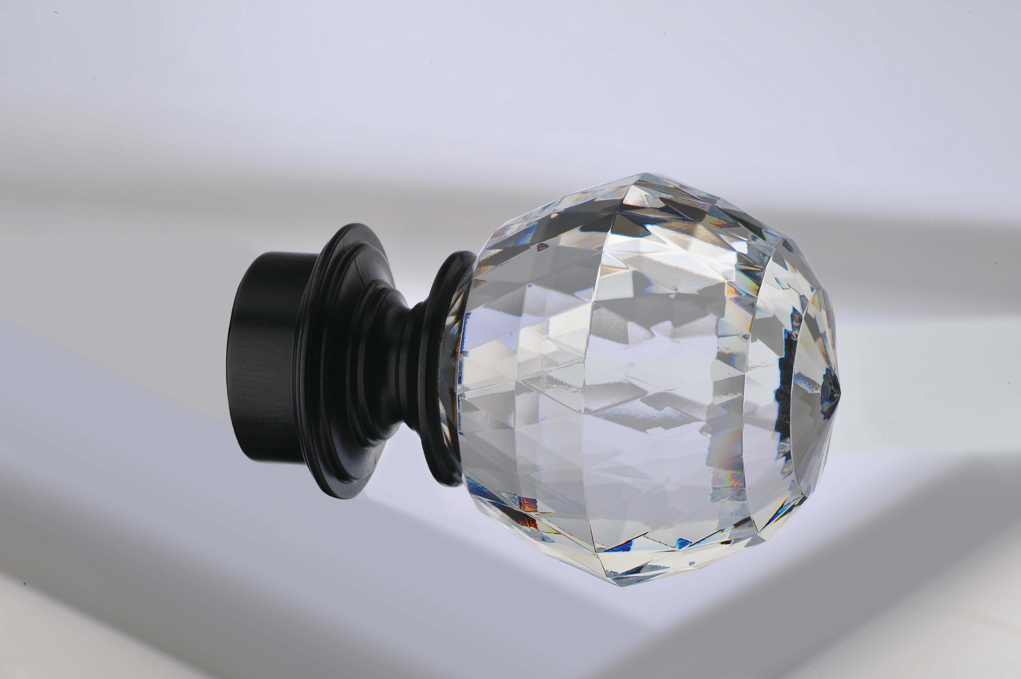 Bella Rubbed Brown Acrylic Finials for 1 3/8" Curtain RodPair