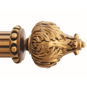 Michael Curtain Rod Finial for 2 1/4" Wood Drapery Rods~Pair