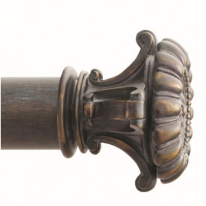 Fiona Curtain Rod Finial for 2 1/4" Wood Drapery Rods~Pair