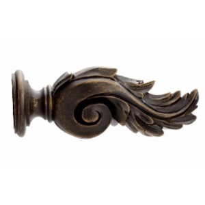 Icarus Finials for 2" Drapery Curtain Rods~ Pair
