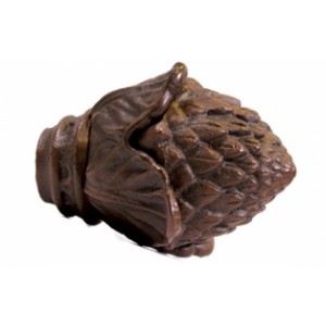 Pine Cone Finial with Plug for 1" Curtain Rod~Pair