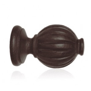 Fluted Wood Finial for 2" Rod Diameter~Each