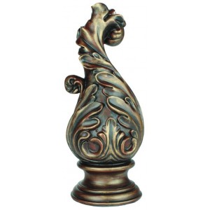 Baroque Finial for 2 1/4" Drapery Curtain Rod~Each