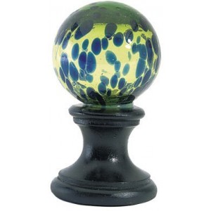Lime W/Blue Dot Ball Finial
