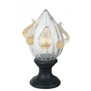 Murano with Gold Feathers Finial