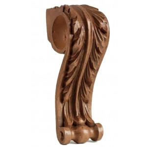 Leaf Scroll Sconce Scarf holder for 2" Drapery Curtain Rods ~ Each
