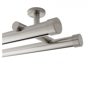 Curtain Rods | Drapery Hardware | Curtain Hardware Curtain Rods | Drapery Hardware | Curtain Hardware - 6' Aria Metal H-Rail Double Ceiling Mount Traverse Kit~1 1/