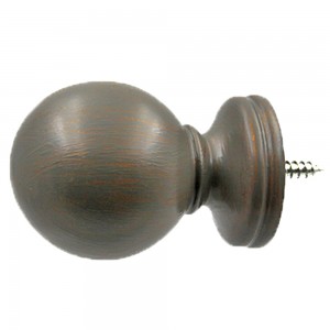 Ball Curtain Rod Finial for 1 3/8" Wooden Drapery Rods~Each
