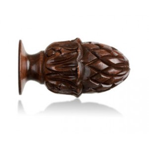 Calais Wood Finial for 2" Curtain Rod~Each