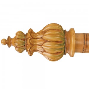 Bamboo Crown Finial for 2" Curtain Rod~Each