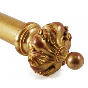 Water Gilded Laurel Finial for 2" Curtain Rods~Each