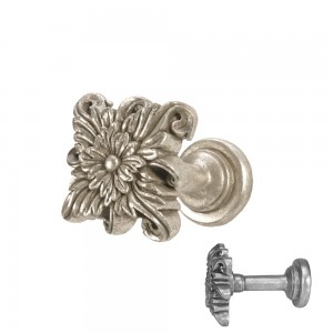 Antique Silver Floral Tieback~Pair