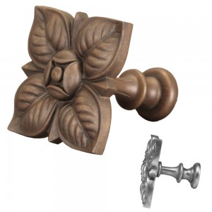 Faux Wood Square Petals Top Treatment/Tieback~Each