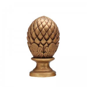 Details about   8 pack Wood Look Drapery Crown Starfruit Finial Golden Oak Ceramic 