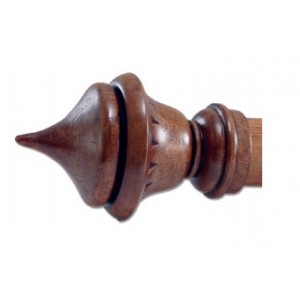 Cone Wood Finial for 2" Curtain Rod~Pair