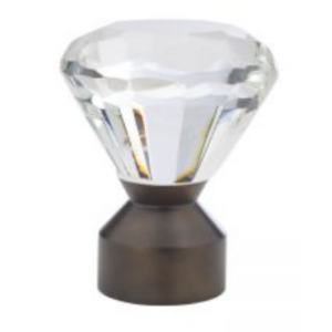 Solitaire Crystal Finial for 1 3/16" Metal Drapery Rod~Each