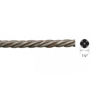 Solid Rope Twist Curtain Rod - 1 1/4" Diameter (by the foot)