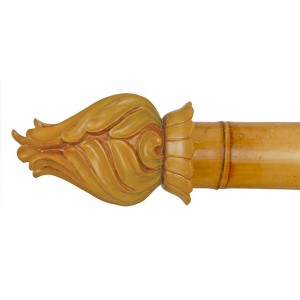 Bamboo Travitore Finial for 2" Curtain Rod~Each