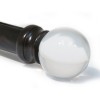 Shadow Black Glass Globe Finial for 1 1/2" Curtain Rod~Each