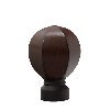 Mahogany/Matte Black Carved Facet Ball Finial for 1 1/8" Curtain Rod