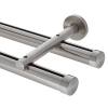 8' Aria Metal H-Rail Double Traverse Rod Kit~1 3/8" Curtain Track