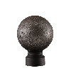 Pewter/Matte Black Rustic Forged Ball Finial for 1 1/8" Curtain Rod