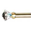 Diamond Crystal Cut Finial on Brushed Brass Base~Pair