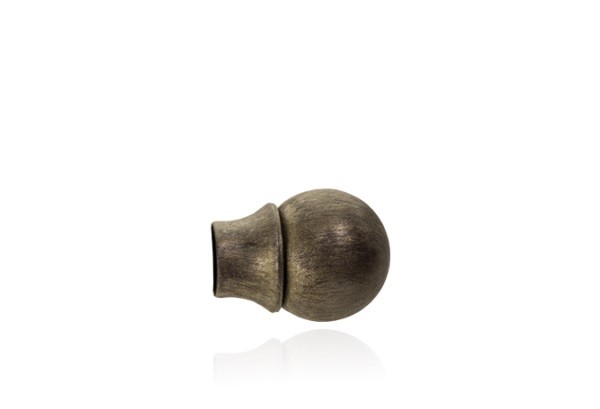 1 1/2" Cannonball Finial with Fluted Base for 5/8", 7/8" or 1 1/4" Curtain Rods~Each