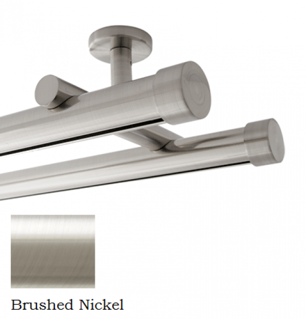 8 Aria Metal H Rail Double Ceiling Mount Traverse Rod Kit