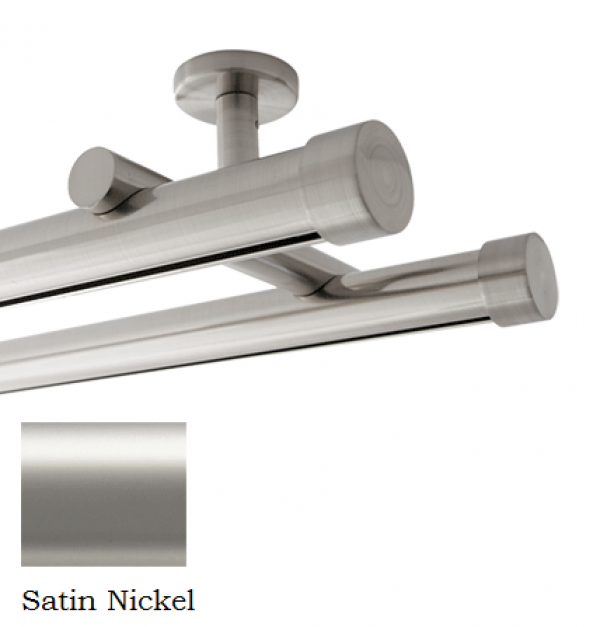 8 Aria Metal H Rail Double Ceiling Mount Traverse Rod Kit
