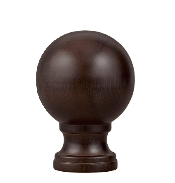 Walnut Belmont Finial for 2" Curtain Rod~Each 