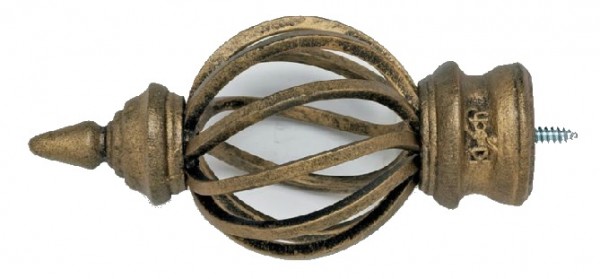 Bird Cage Finial With Plug For 1 Curtain Rod Pair
