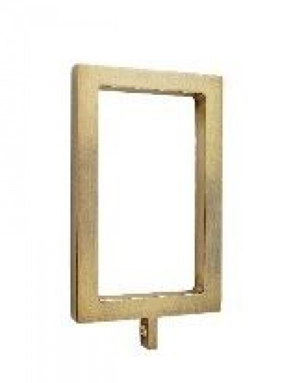 Brushed Brass Rectangular Curtain Ring for 2" x 1" Curtain Rods
