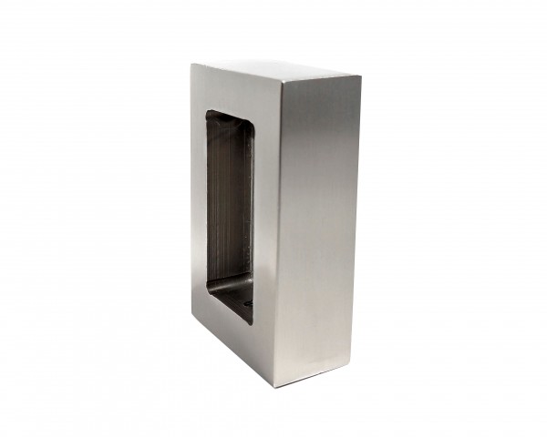 Brushed Nickel Rectangle End Cap for 2" x 1" Curtain Rods