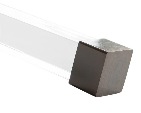 Black Onyx End Cap for 1 1/2" Square Acrylic Curtain Rod~Each