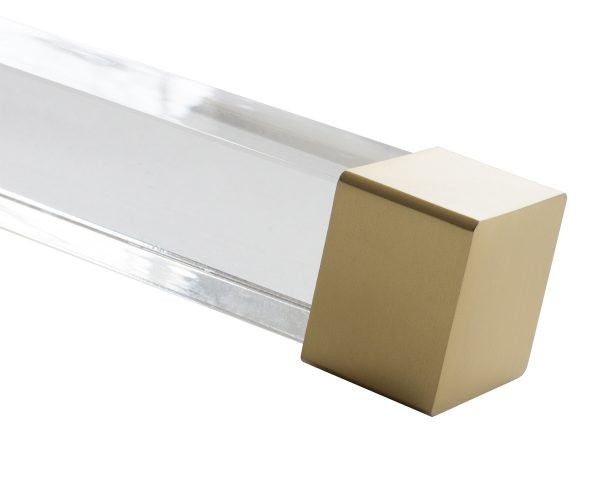Satin Gold End Cap for 1 1/2" Square Acrylic Rod~Each