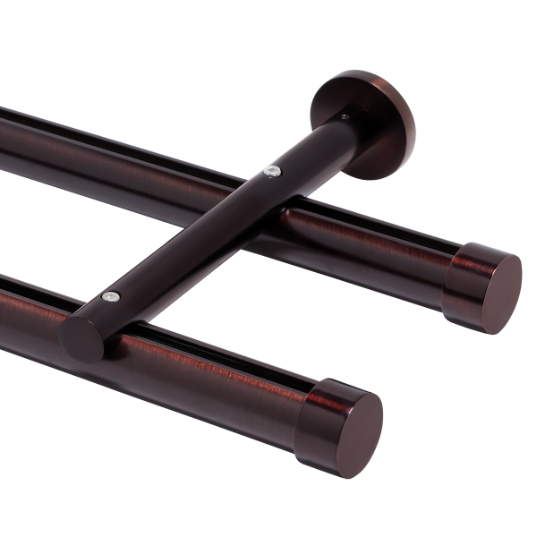 8' Aria Metal HRail Double Traverse Rod Kit1 1/8" Curtain Track