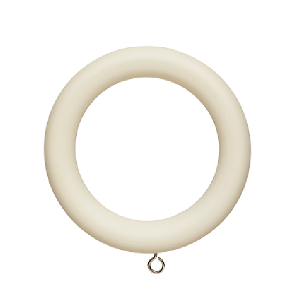 Wood Curtain Ring for 2 Curtain Rod (Clips included)~8 Pack