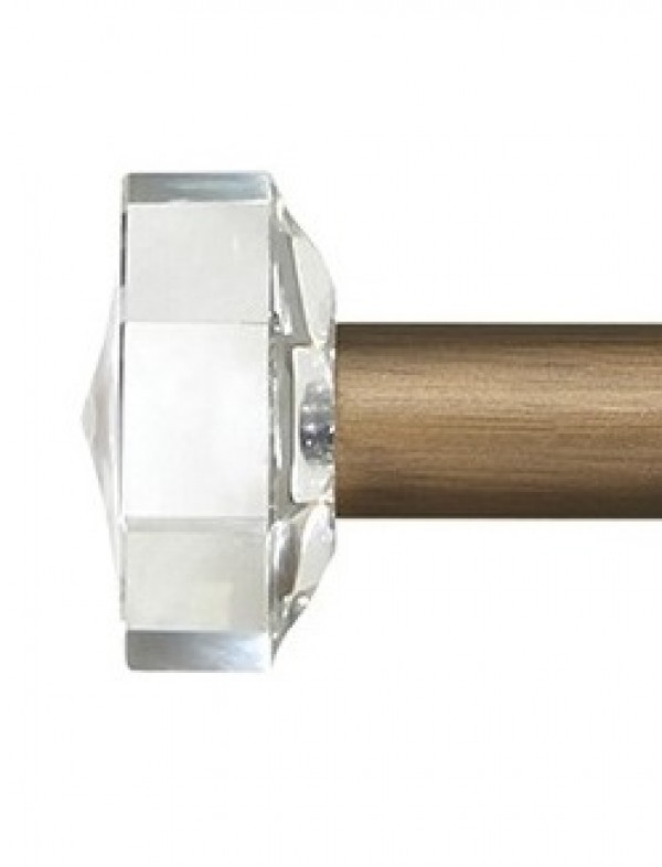 Knox Crystal Curtain Rod Finial for 1" Metal Curtain Rod Pair