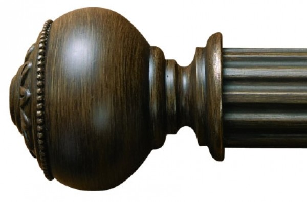 Bordeaux Curtain Rod Finial for 2 1/4" Wood Drapery Rods~Pair