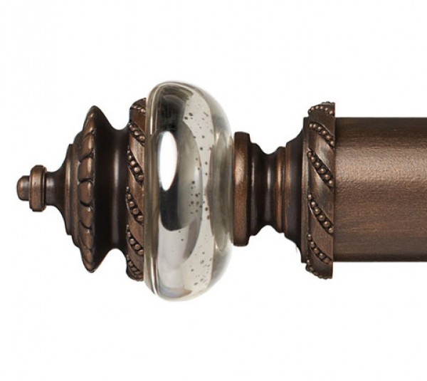 Adelaide Mercury Glass Curtain Rod Finial For 2 1 4 Wood Drapery