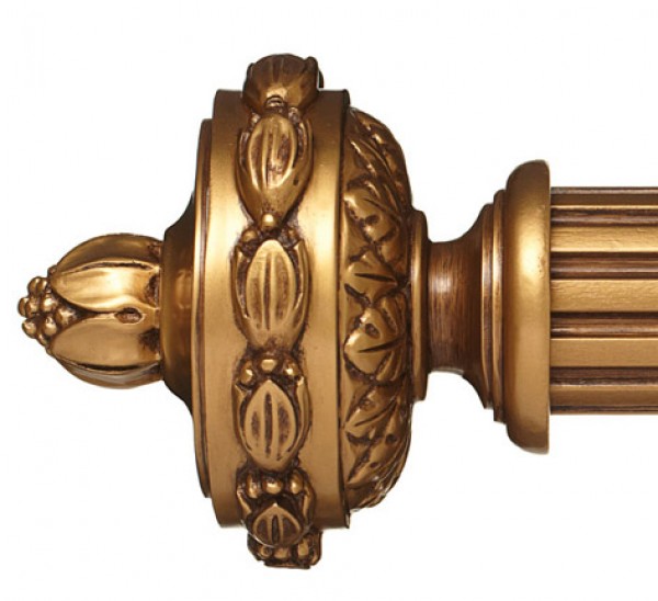 Marie Antoinette Finial for 2 1/4" Wood Drapery Rods~Pair