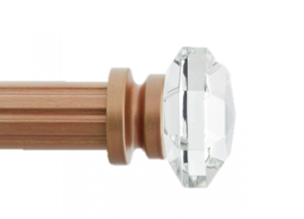 Rose Crystal Finial For 1 3 8 Curtain Rod Pair