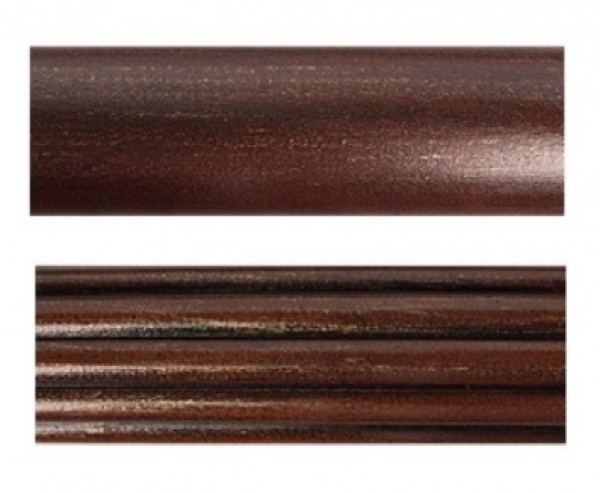 4' Fluted or Smooth Wood Drapery Curtain Rod~2" Diameter